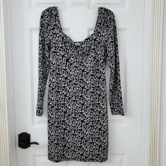 Boden Sweetheart Jersey Dark Floral Babydoll Mini Women's Dress Size 6 - Picture 5 of 13